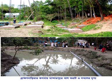 কসবায় সরকারী খাল দখল ও ভরাটের হিড়িক ॥  জনপ্রতিনিধিদের বিরুদ্ধে সহায়তার অভিযোগ