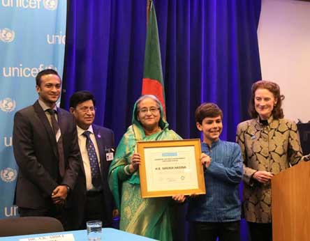 “চ্যাম্পিয়ন অব স্কিল” পুরুস্কার পেলেন প্রধানমন্ত্রী শেখ হাসিনা