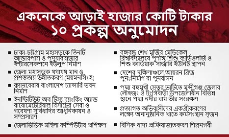 একনেকে আড়াই হাজার কোটি টাকার ১০ প্রকল্প অনুমোদন