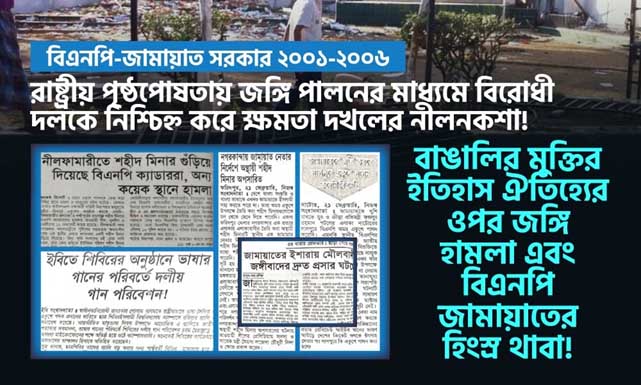 বাঙ্গালীর মুক্তির ইতিহাস ঐতিহ্যের ওপর জঙ্গি হামলা এবং বিএনপি-জামায়াতের হিংস্র থাবা