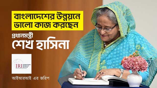 বাংলাদেশের উন্নয়নে ভালো কাজ করছেন প্রধানমন্ত্রী শেখ হাসিনাঃ আইআরআই এর জরিপ