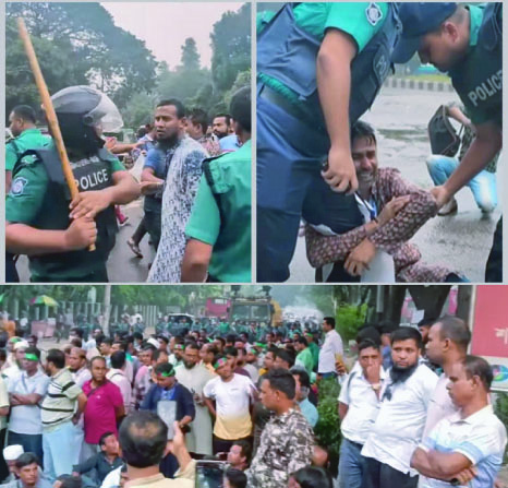 পুলিশের লাঠি চার্জে ছত্রভঙ্গ শিক্ষকদের অবস্থান কর্মসূচি, আহত ৩৩ জন