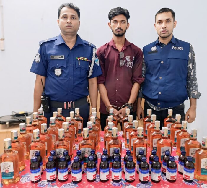 কসবায় ৬২বোতল মদ উদ্ধার, গ্রেপ্তার -১