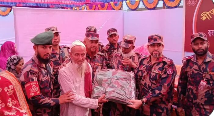 কসবায় বর্ডার গার্ড বাংলাদেশ (বিজিবি) উদ্যোগে অসহায়দের বিনামূল্যে চিকিৎসা ও শীতবস্ত্র বিতরন