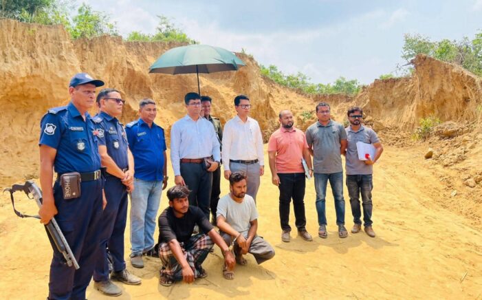 কসবায় পাহাড় কাটার দায়ে এক প্রতিষ্ঠানকে ১লাখ টাকা জরিমানা ও কারাদন্ড প্রদান