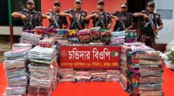কসবায় বিজিবির অভিযানে কোটি টাকার ভারতীয় শাড়ি জব্দ