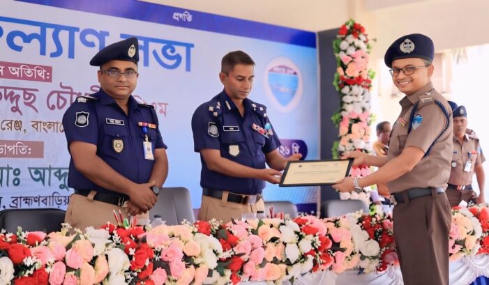 কর্মমূল্যায়নে ব্রাহ্মণবাড়িয়া জেলার শ্রেষ্ঠ কসবা থানার ওসি মোহাম্মদ রাশেদ