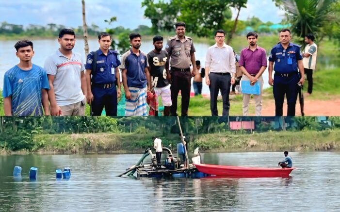 কসবায় অবৈধভাবে ড্রেজিং করে পুকুরের মাটি ও বালু উত্তোলনের দায়ে ২ লাখ টাকা জরিমান